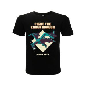 MINECRAFT - "Fight the ender dragon" T-shirt 14/15 anni nera