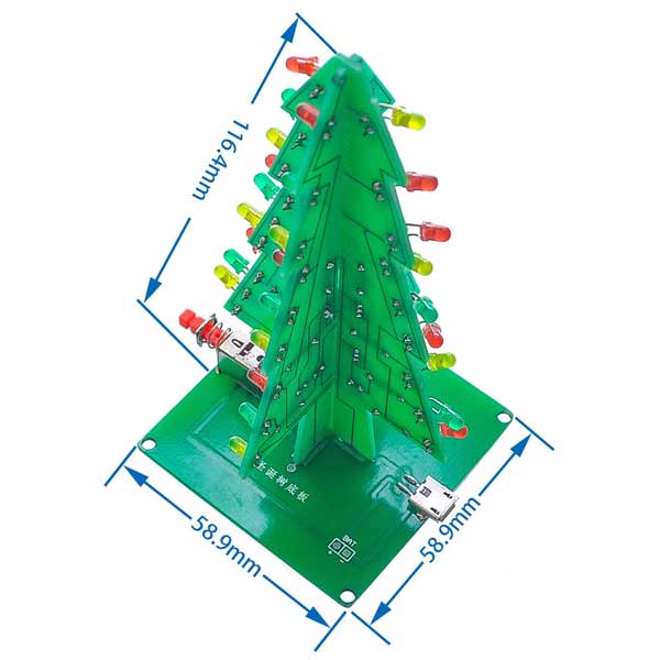 YXA368 - Albero Di Natale 37 Led 3 Col -Kit - immagine 2