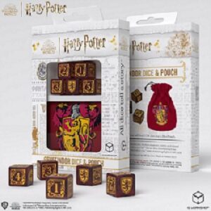 Set Dadi Harry Potter (5) +  Sacchetto di Grifondoro: Rosso