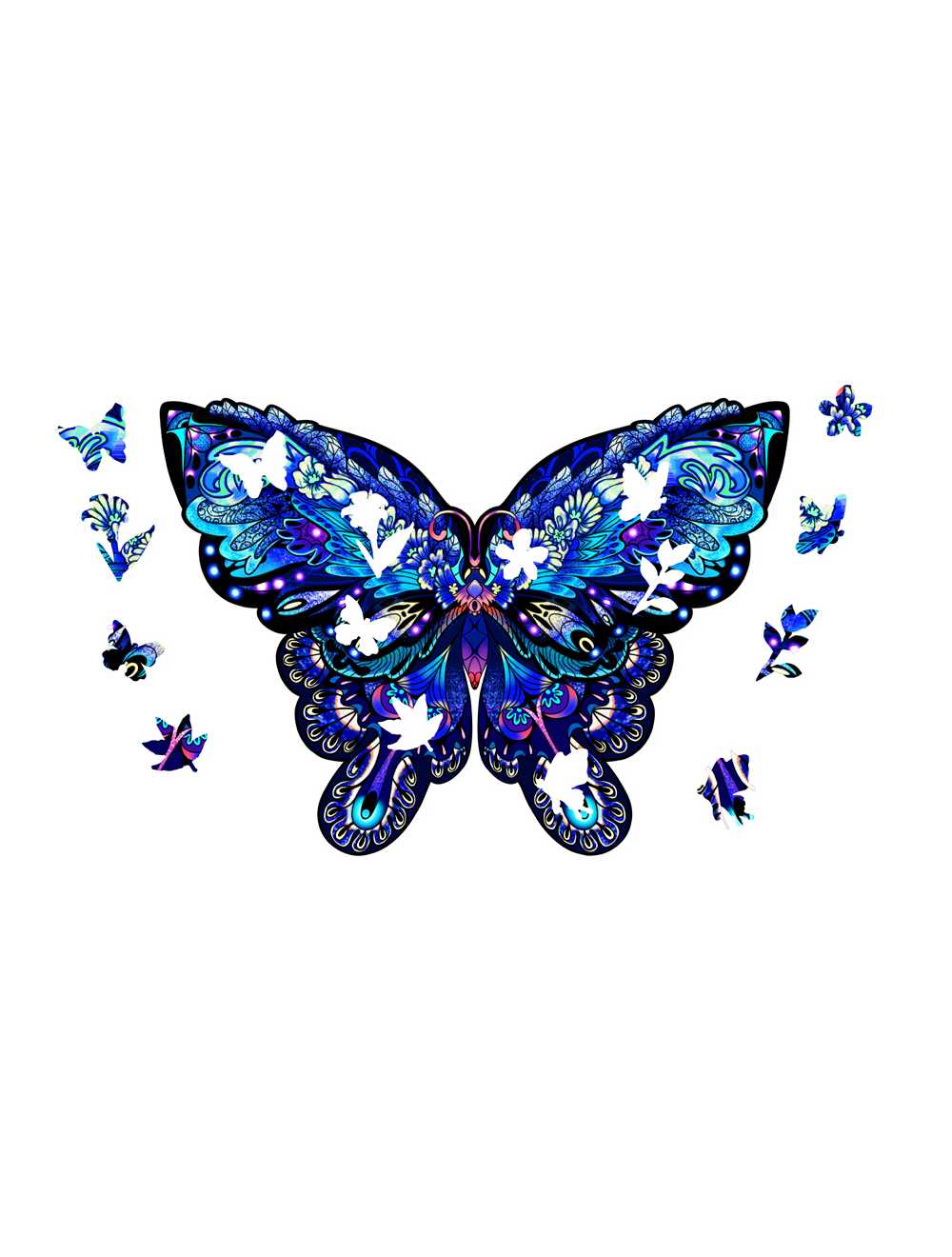 NIGHT BUTTERFLY MANDALA PUZZLE 110 PCS - immagine 2