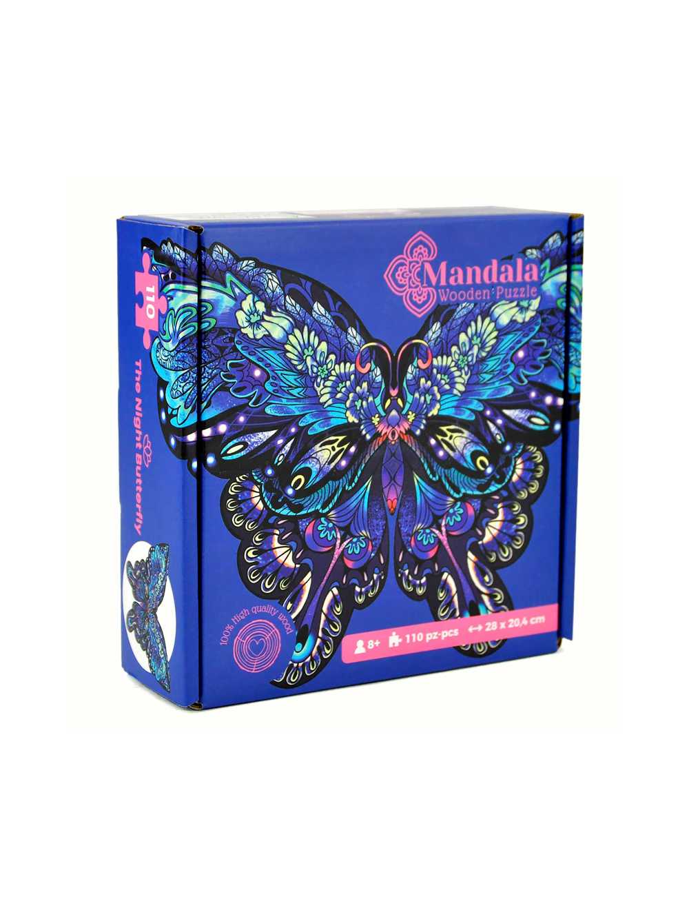 NIGHT BUTTERFLY MANDALA PUZZLE 110 PCS - immagine 3