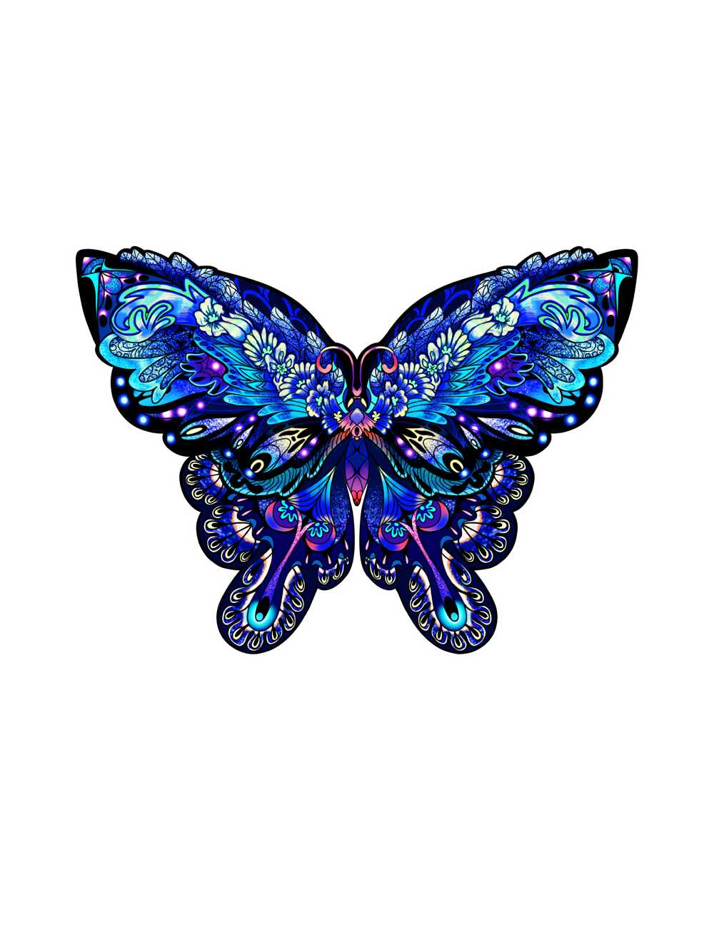 NIGHT BUTTERFLY MANDALA PUZZLE 110 PCS