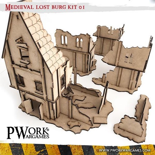 MDF Terrain Scenery - Medieval Lost Burg 01 (L)