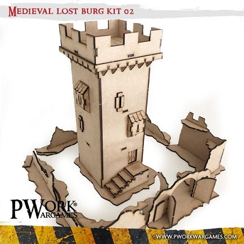 MDF Terrain Scenery - Medieval Lost Burg 02 (L)