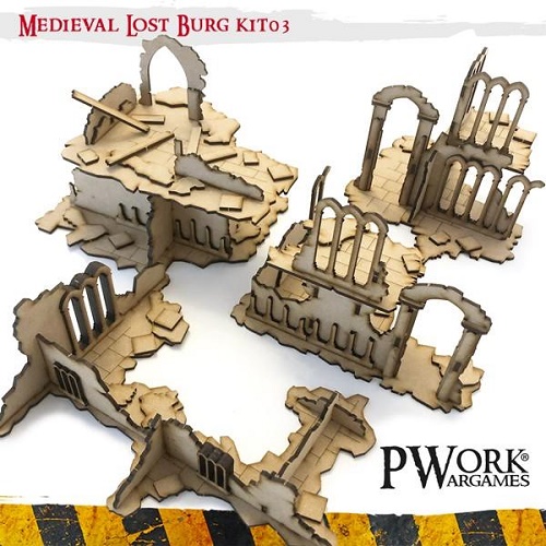 MDF Terrain Scenery - Medieval Lost Burg 03 (L)