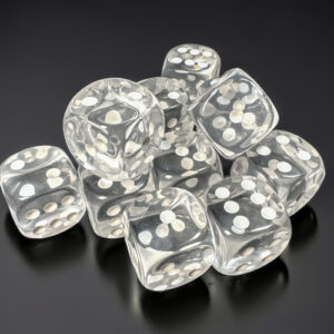 Set 12 dadi D6: Trasparenti Clear/white
