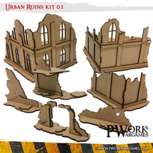 MDF Terrain Scenery Large - Urban Ruins Kit 01