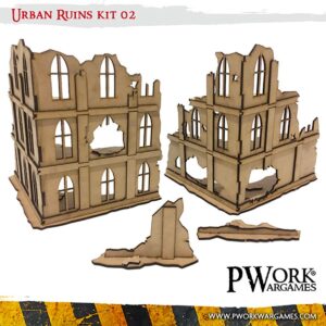 MDF Terrain Scenery Large - Urban Ruins Kit 02