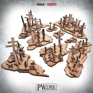 MDF Terrain Scenery Small - Trench Crosses