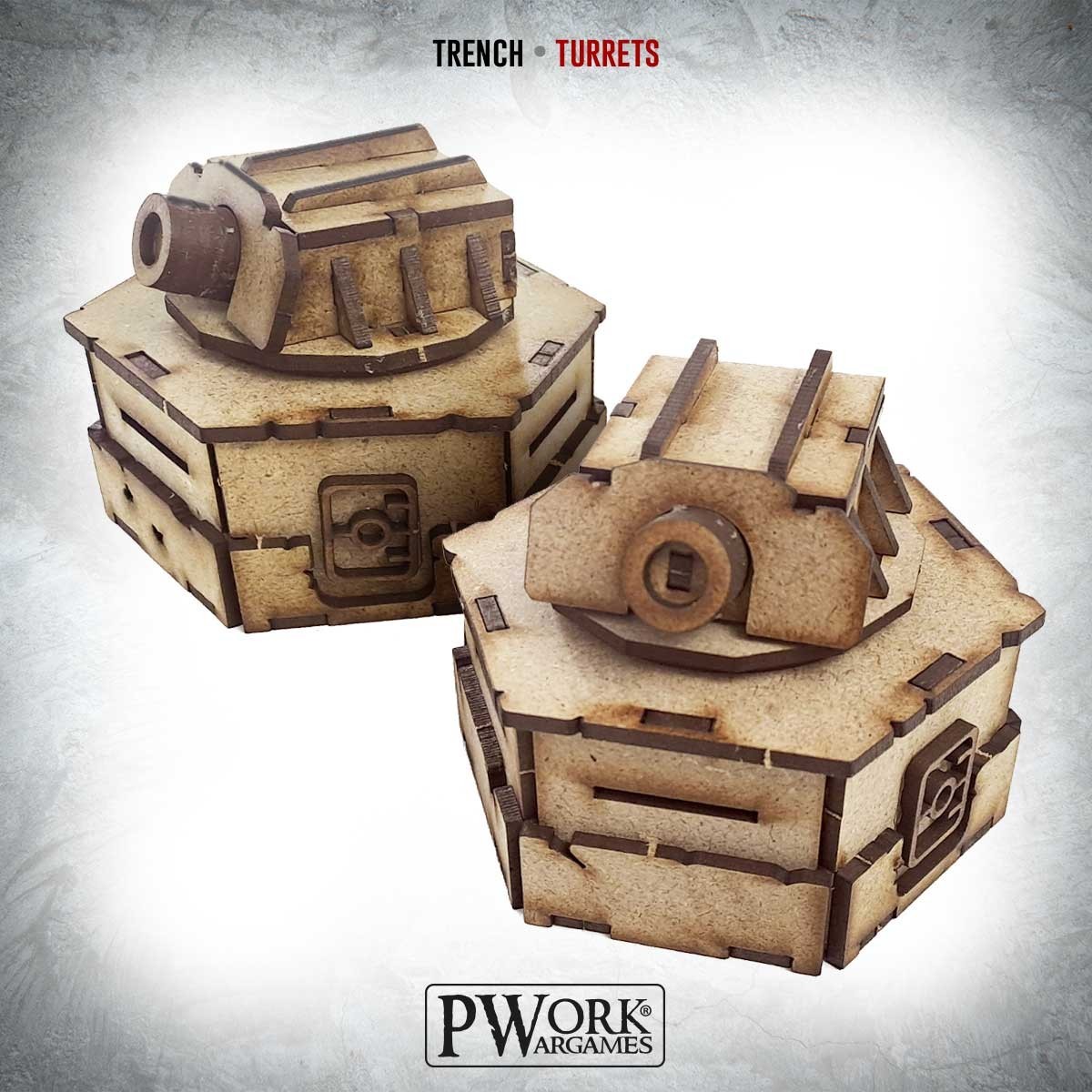 MDF Terrain Scenery Small - Trench Turrets