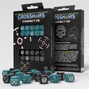 SET 20 DADI D6 COMPACT - CROSSHAIRS STORMY/NERO