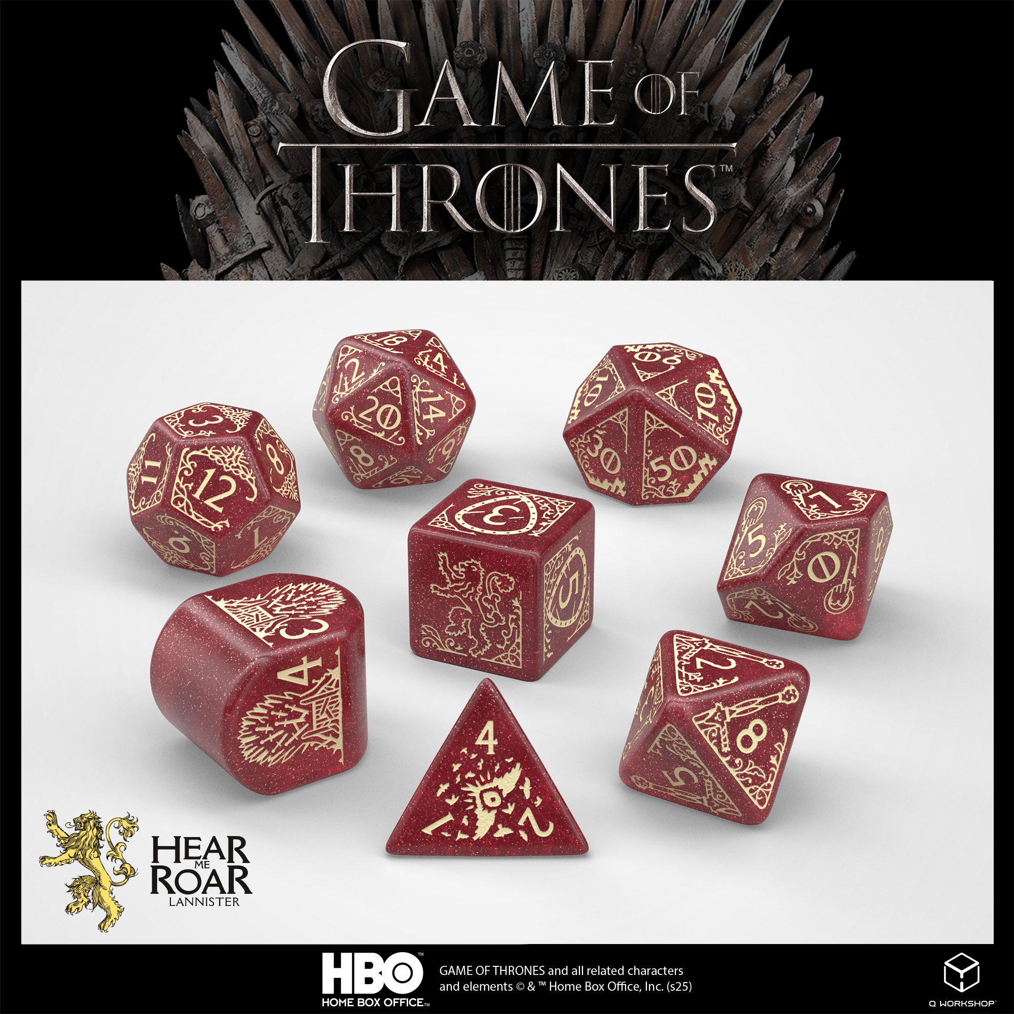SET 8 DADI - GAME OF THRONES - LANNISTER