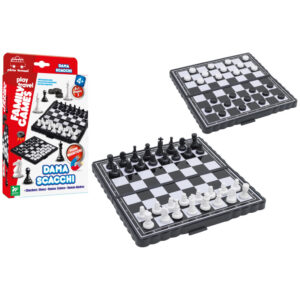 GIOCO DAMA/SCACCHI 2 IN 1 Magnetico, Pieghevole e Tascabile