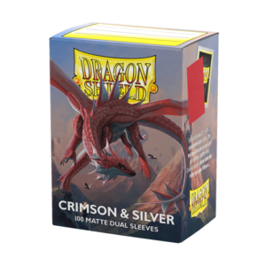 Standard Dual Sleeves:: Crimson & Silver [Matte] (100 Sleeves)