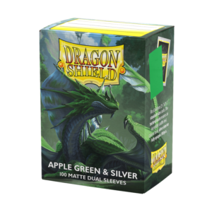 Standard Dual Sleeves:: Apple Green & Silver [Matte] (100 Sleeves)