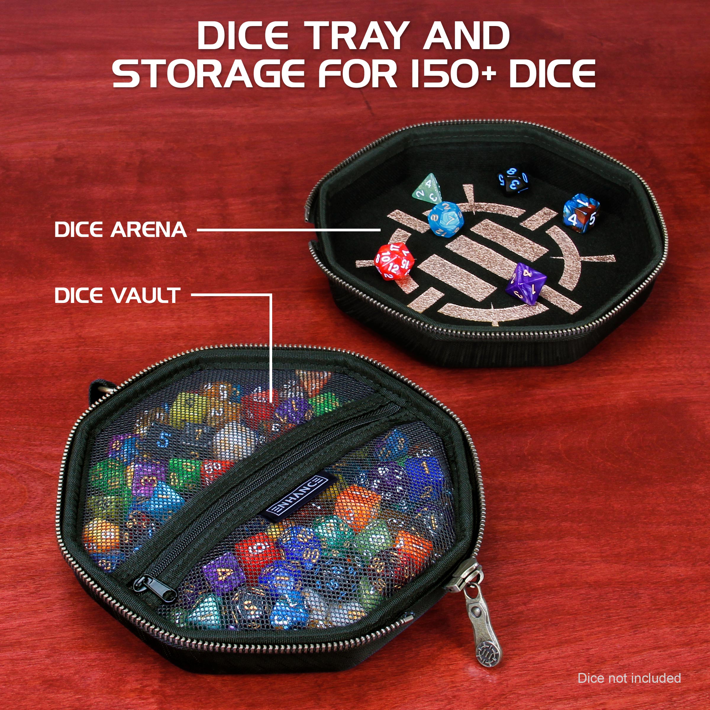 Tabletop Dice Tray and Dice Case: Black - immagine 2