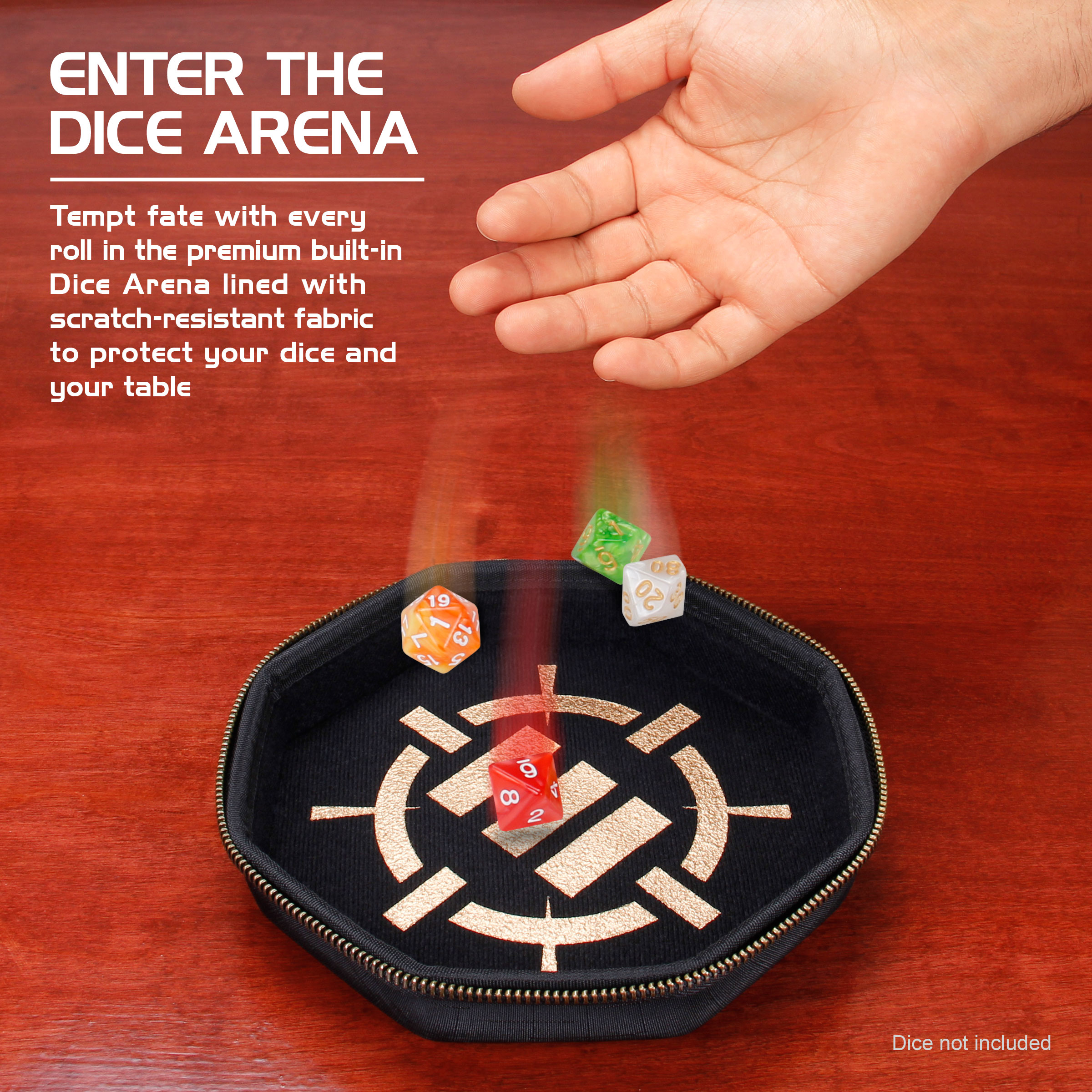 Tabletop Dice Tray and Dice Case: Black - immagine 3