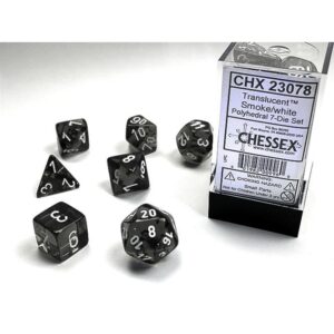 CHX 23078 - Set 7 Dadi Poliedrici - Smoke/White