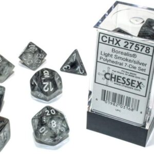 CHX 27578 - Set 7 Dadi Poliedrici - Borealis Light Smoke/Silver Luminary
