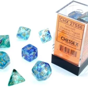 CHX 27556 - Set 7 Dadi Poliedrici - Nebula Oceanic/Gold Luminary