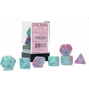 CHX 26464 - Set 7 Dadi Poliedrici Gemini - Gel Green-Pink/Blue Luminary