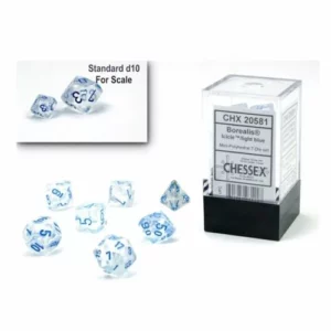 CHX 20581 - Set 7 Dadi Poliedrici MINI - Borealis Icicle/Light Blue Luminary