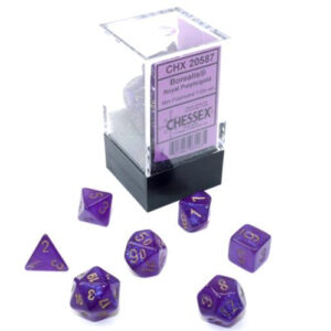 CHX 20587 - Set 7 Dadi Poliedrici MINI - Borealis Royal Purple/Gold Luminary