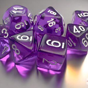 CHX 20377 - Set 7 Dadi Poliedrici MINI - Translucent Purple/White