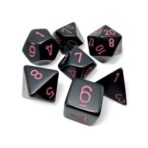 CHX 25448 - Set 7 Dadi Poliedrici Opachi - Black/Pink