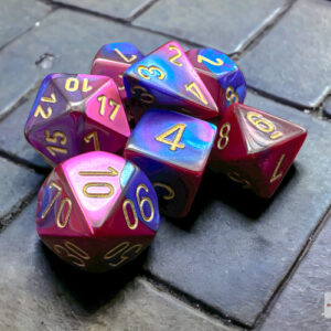 CHX 26428 - Gemini Blue-Purple/gold Polyhedral 7-Dice Set