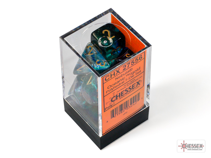 CHX 27556 - Nebula Oceanic/gold Luminary Polyhedral 7-Dice Set - immagine 3