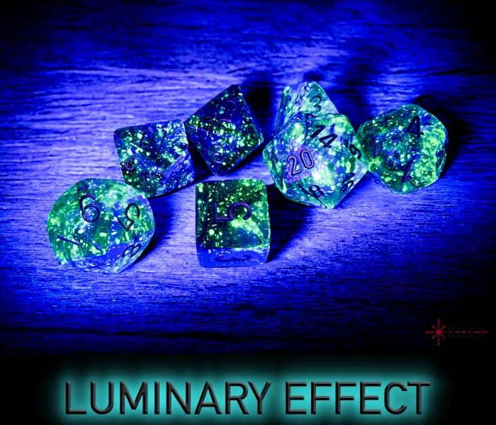 CHX 27556 - Nebula Oceanic/gold Luminary Polyhedral 7-Dice Set - immagine 4