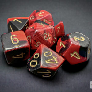 CHX 26433 - Gemini Black-Red/gold Polyhedral 7-Dice Set