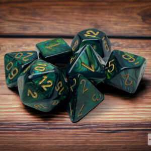 CHX 27415 - Scarab Jade/gold Polyhedral 7-Dice Set