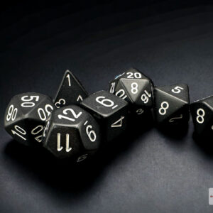 CHX 25408 - Opaque Black/white Polyhedral 7-Dice Set