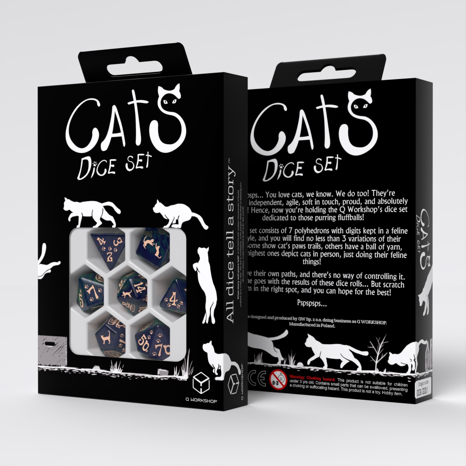 Q Workshop - CATS: Mittens 7pc RPG Dice Set - immagine 2