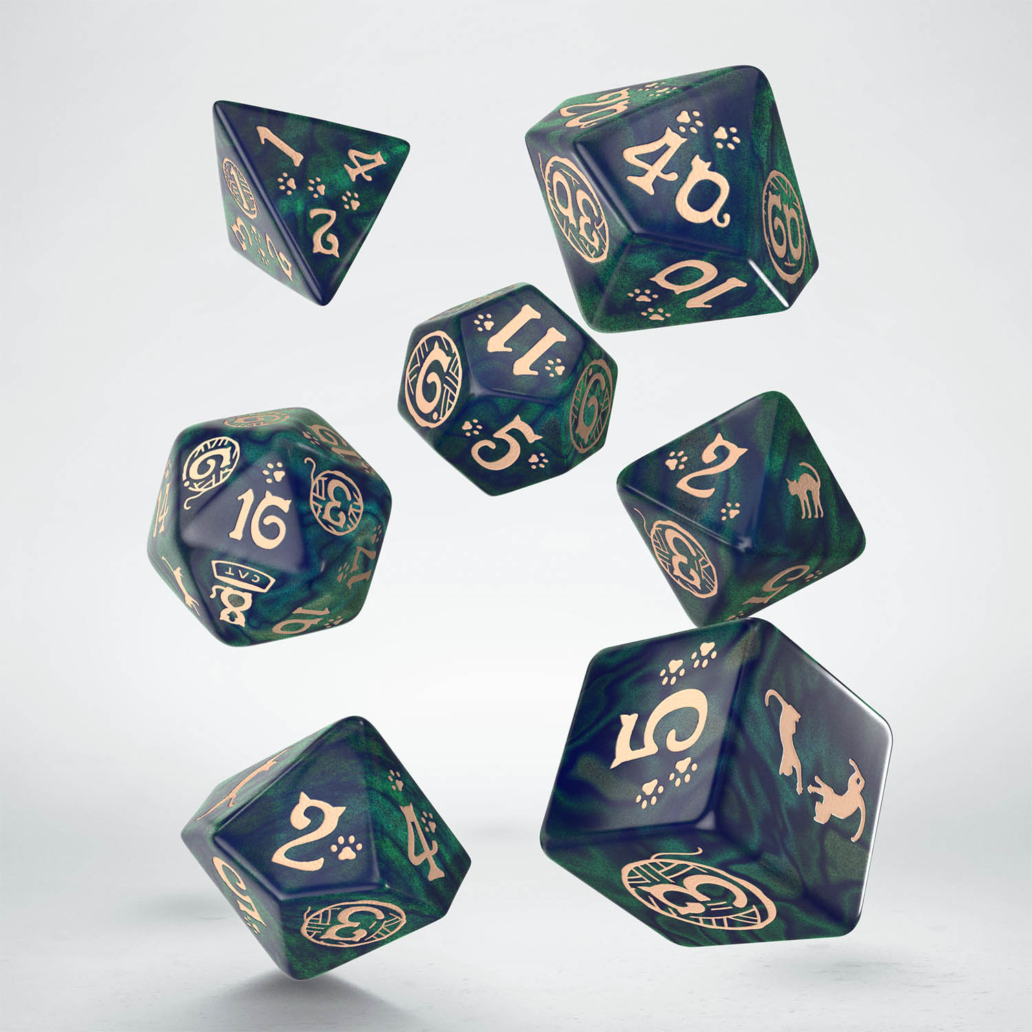 Q Workshop - CATS: Mittens 7pc RPG Dice Set