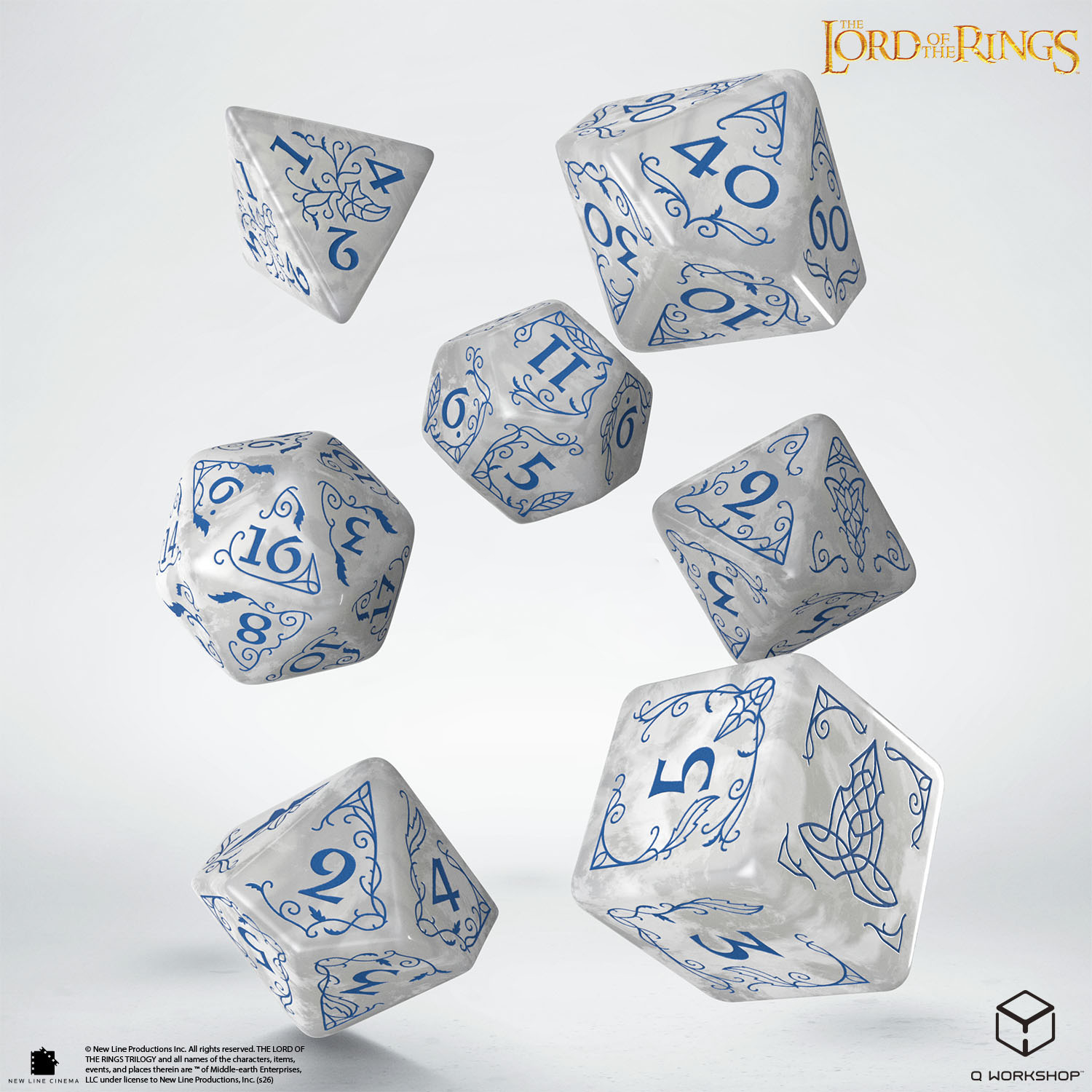 Q Workshop - The Lord of the Rings: 7pc RPG Dice Set: Rivendell - Stone