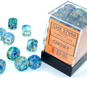 CHX27956 Nebula Oceanic/gold Luminary 12mm d6  (36 dice)